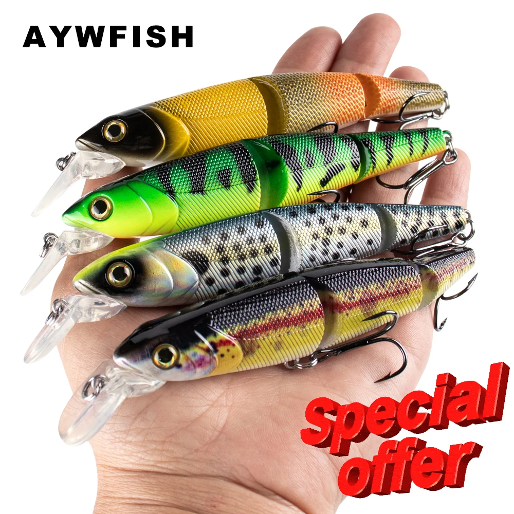 AYWFISH Special Offer 10.5CM 16.7G Minnow Swimbait Floating Lifelike Snake Fishing Lure Jointed Artificial Hard Bait ( Limited )