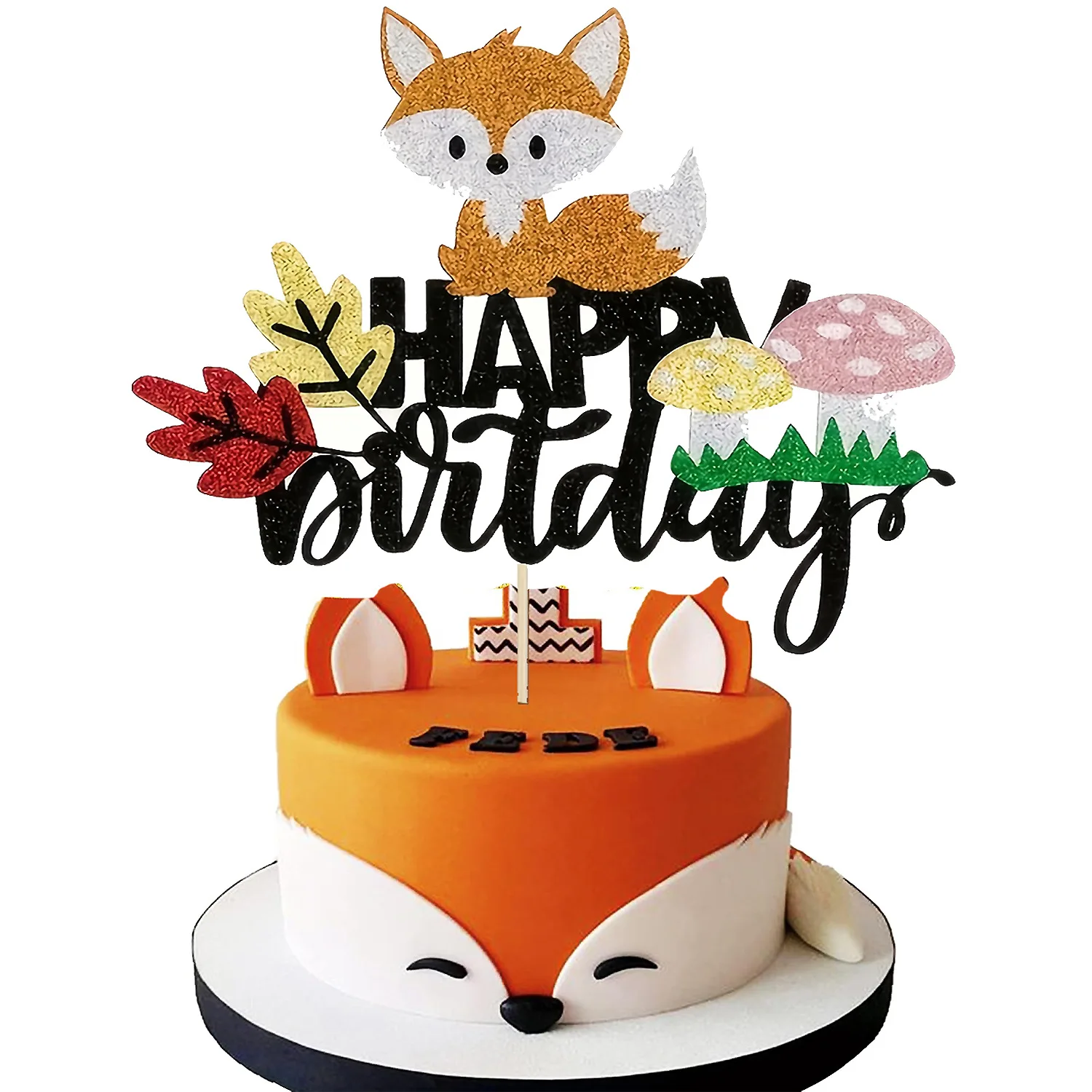 

Оптовая продажа: Топперы для торта «Маленькая лисичка и грибок», украшения для капкейков на день рождения, декор для детских праздников, принадлежности для выпечки, DIY