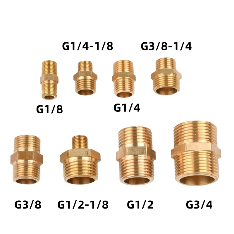 

Латунный штуцер для труб с шестигранным хвостовиком 1/8 дюйма 1/4 дюйма 3/8 дюйма 1/2 дюйма 3/4 дюйма BSP, быстроразъемный адаптер с наружной резьбой, разъем для воды, масла и газа