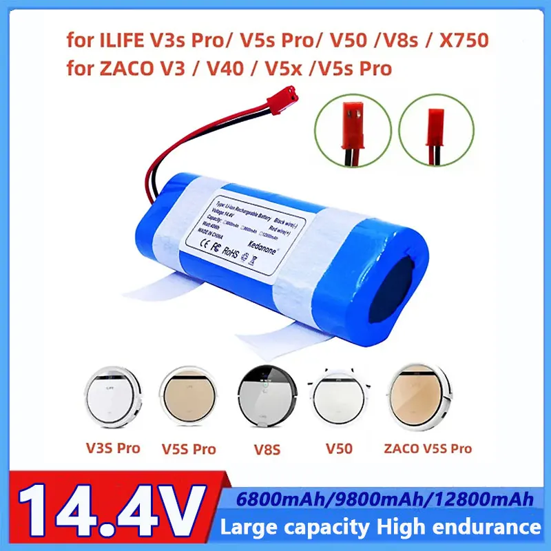 

Original Li-lion Battery for ILIFE V3s Pro, V5s Pro, V8s, V8 Plus，V80，V80 Max，V80 Pro,V3s Max 18650 6800mAh 14.4V PX-B010