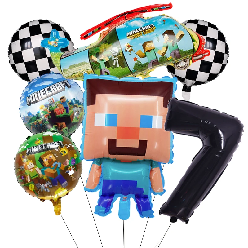 

Boy Birthday Party Balloons Minecrafted Cartoon Game Balloon Sets Baby Shower for Kids Birthday Party Decorations Supplies Gifts