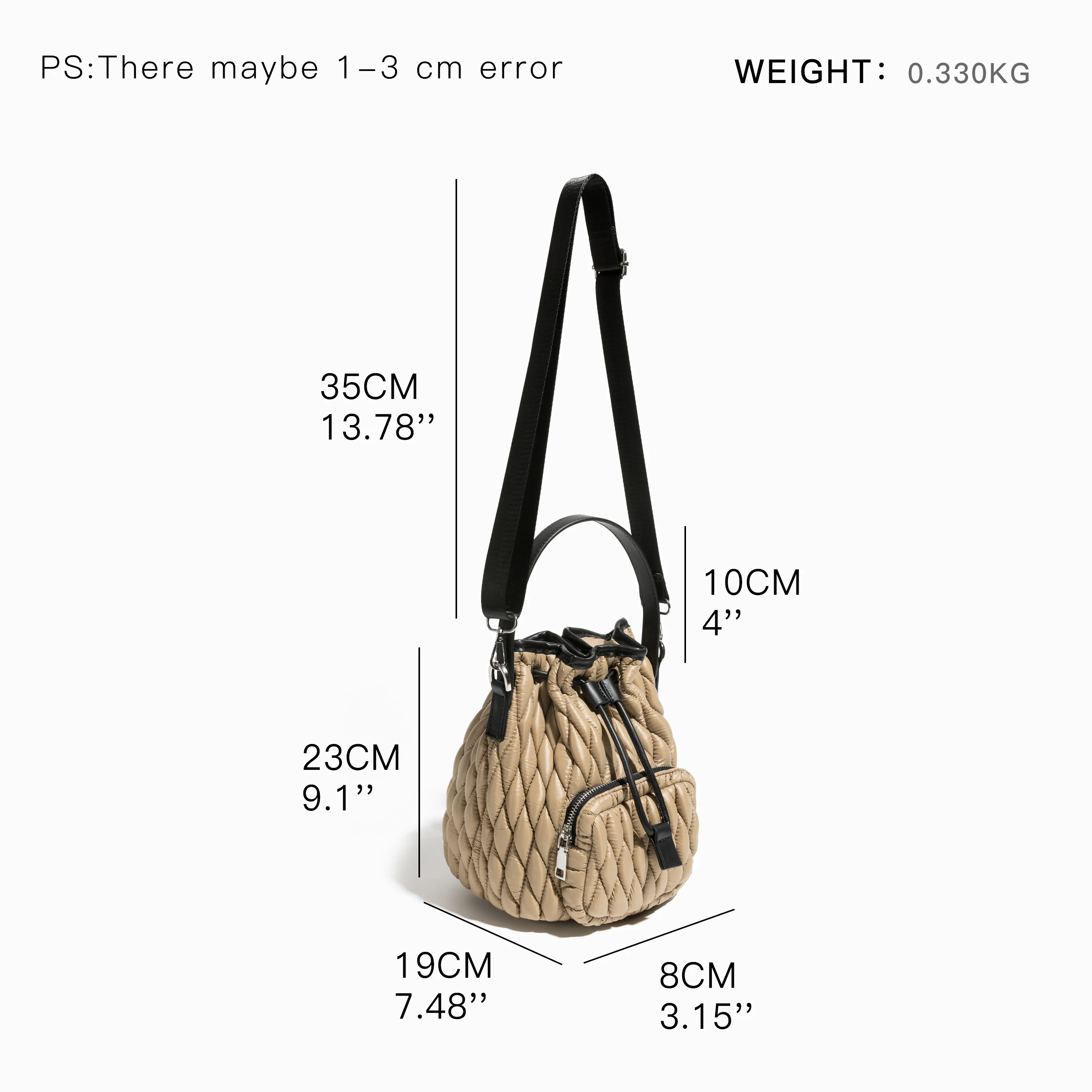 Fashion Nylon Quilted Buckets Bag Designer Padded Women Handbags Luxury Down Cotton Shoulder Crossbody Bags Casual Small Purses