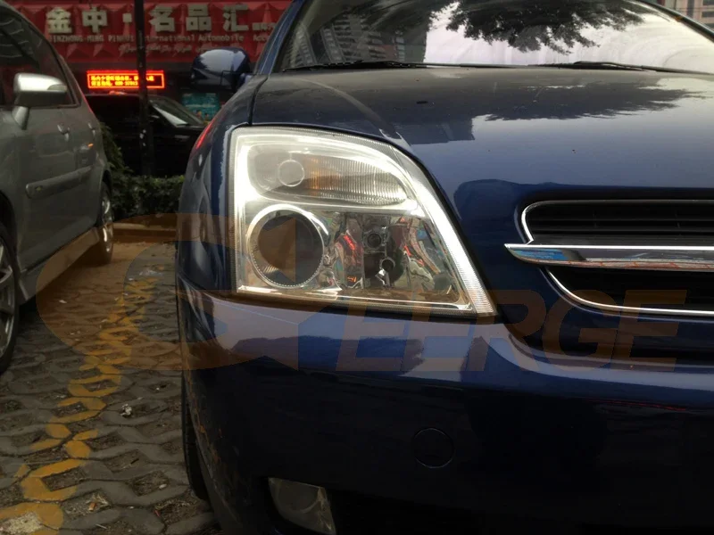 For Opel Vectra C Pre Facelift 2002 2003 2004 Excellent Ultra Bright Switchback DRL Turn Signal SMD LED Angel Eyes Halo Rings