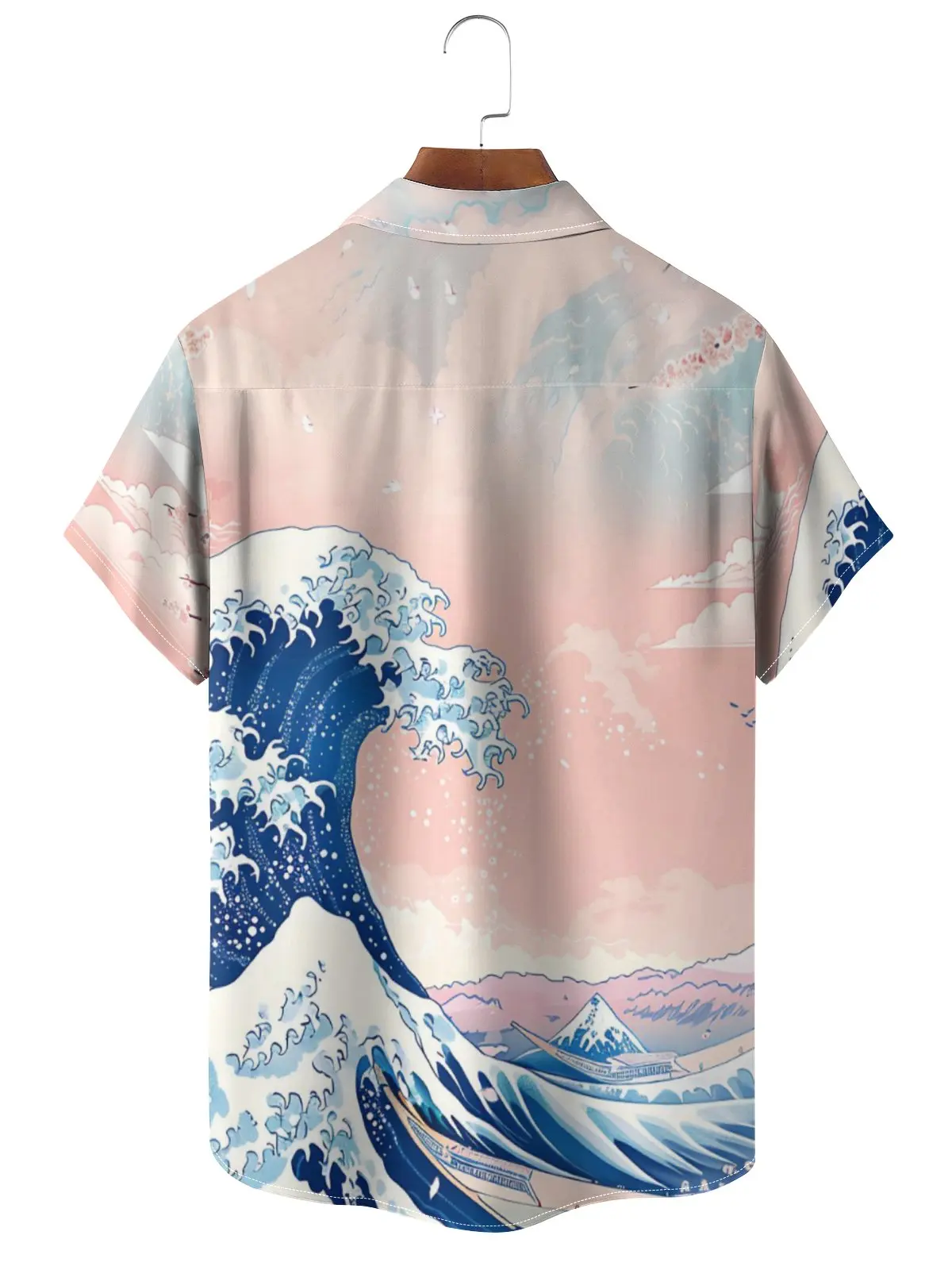 Men's Designer Hawaii Shirts Sea Wave Dazzling Texture Short Sleeve Collar Top Fashion Streetwear 3d Printed Casual Clothing