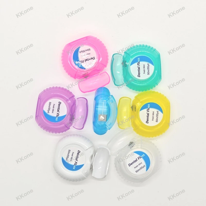 50Pcs Mint Flavor Dental Floss 7 Colors Available Individually Wrapped Oral Cleaning Long-Lasting Freshness