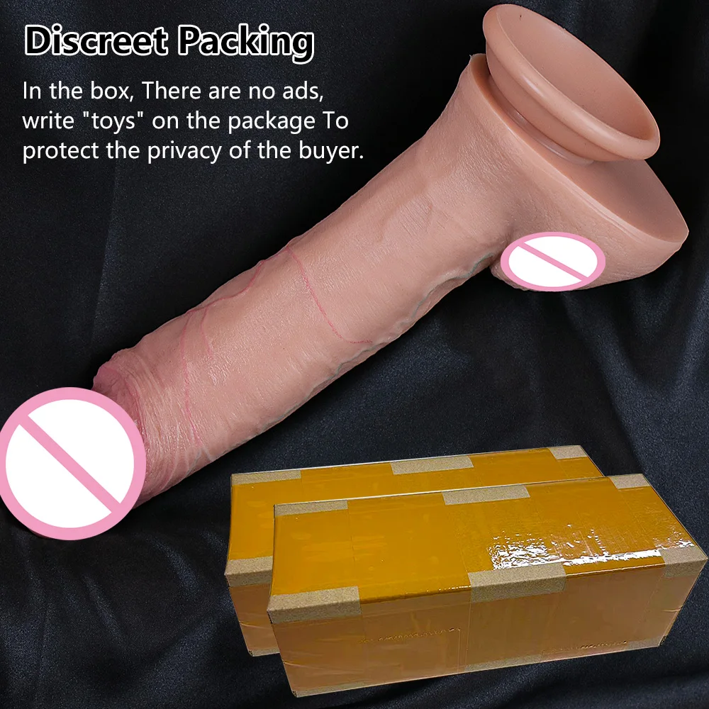 Soft Giant Dildo Realistic Silicone Penis G-point Vaginal Masturbator Sex Toy with Powerful Suction Cup Woman\'s Dick Supplies