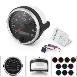 0-4000RPM Diesel Tachometer 85MM RPM Gauge 10 Colors Backlight Tacho Meter With LCD Hourmeter For Car Boat Motorcycle