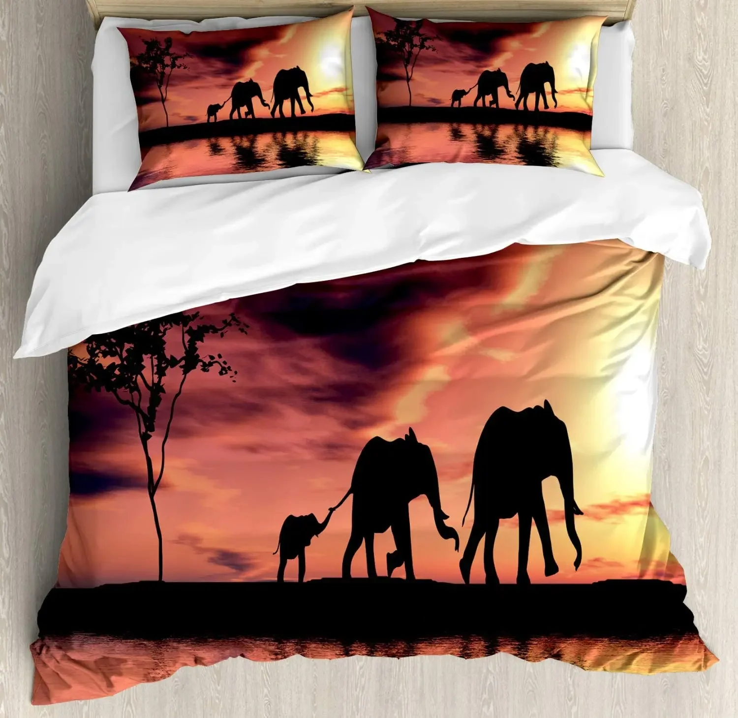 

Animal Duvet Cover Set, Halloween Skull Skeleton Head With Coral Reef Dead Aquarium Pirate Wildlife Image,3 Piece Bedding Set