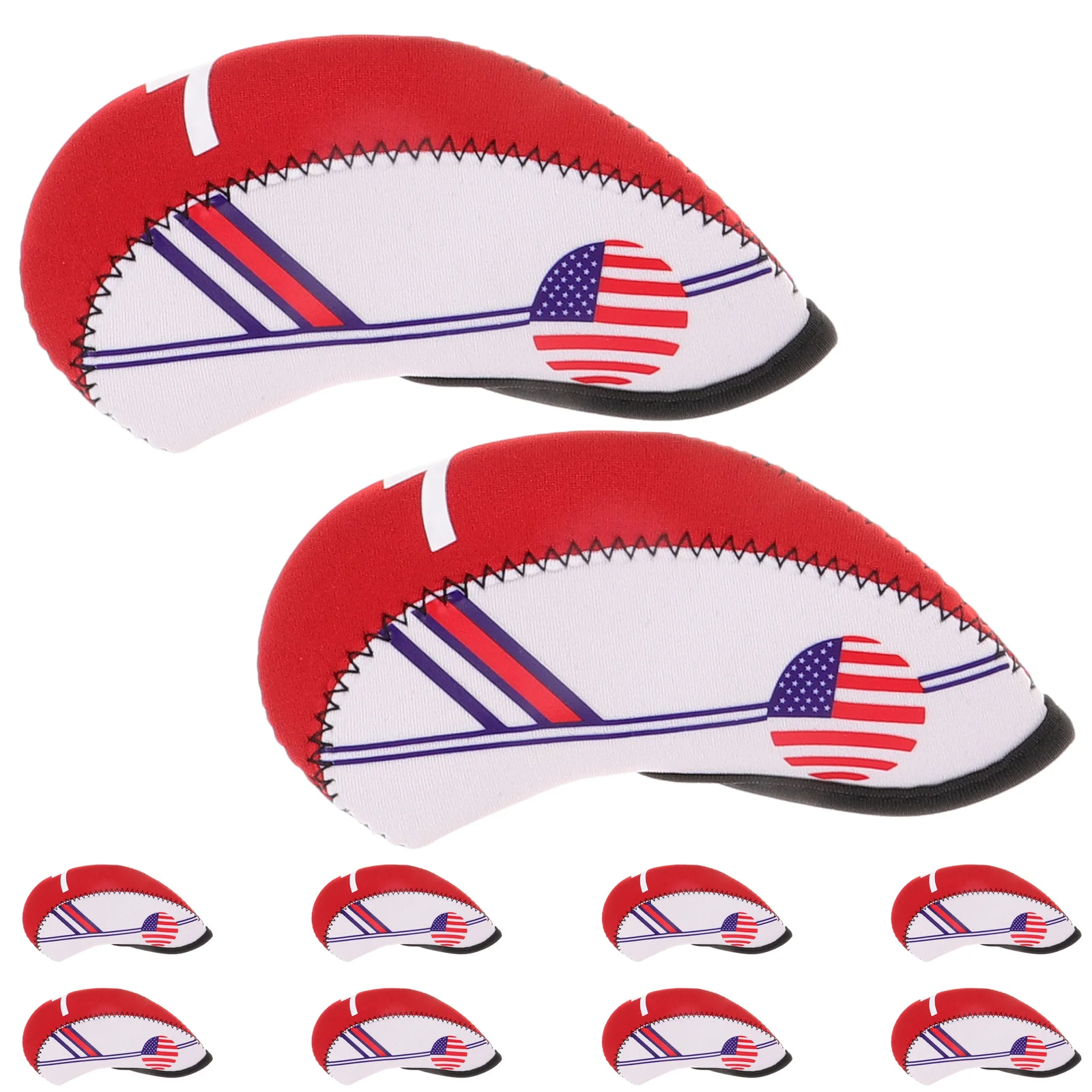 

10Pcs Golf Iron Head Covers Soft Neoprene Material Full Protection Elegant Look Fits Most Iron Heads Golfing Supplies