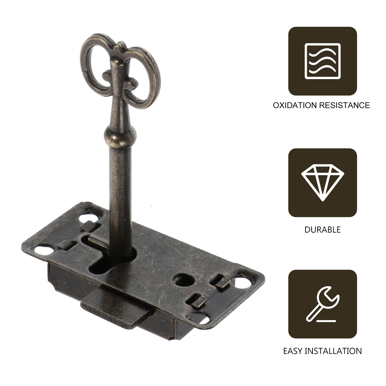 

2pcs Style Box Locks For Vintage Cabinet Jewelry Box, Decorative Furniture Lock, Rustic Wood Door Hardware, Cabinet Lock