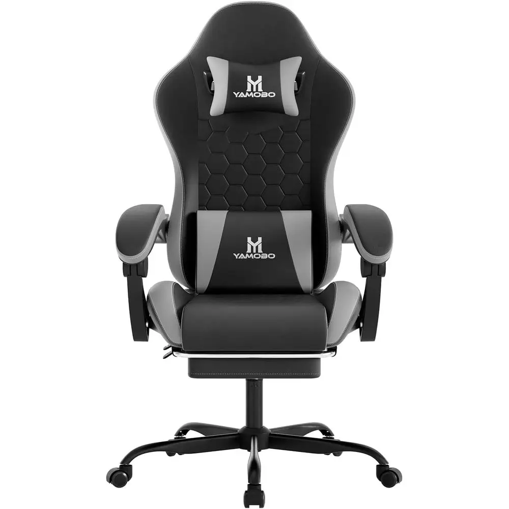 Gaming Chair, Computer Oice Chair with ootrest, Adjustable Height & Backrest Gaming Chairs with Swivel or Adults, High Back PU L