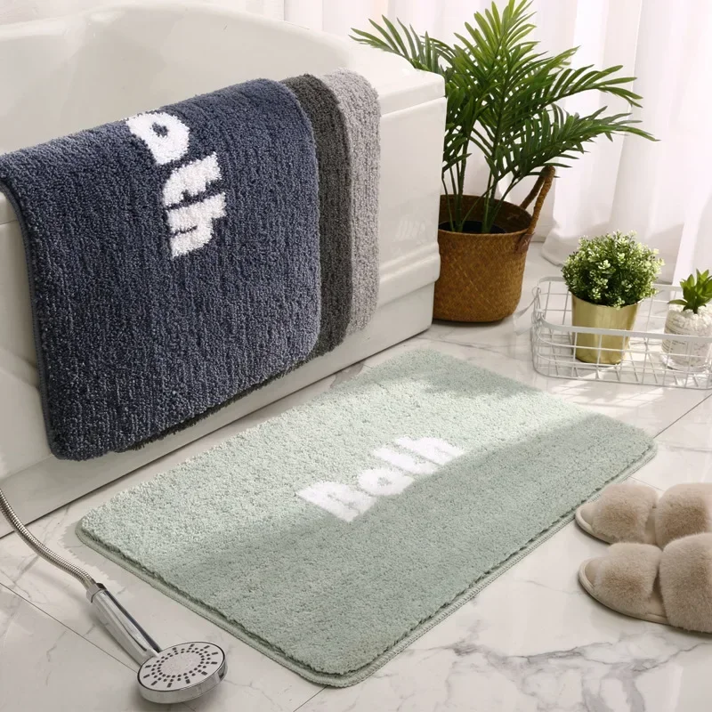 New Simple Bathroom Non-Slip Floor Mat Soft Toilet Entrance Absorbent Foot Pad Skin-Friendly Quick-Drying Interior Decoration