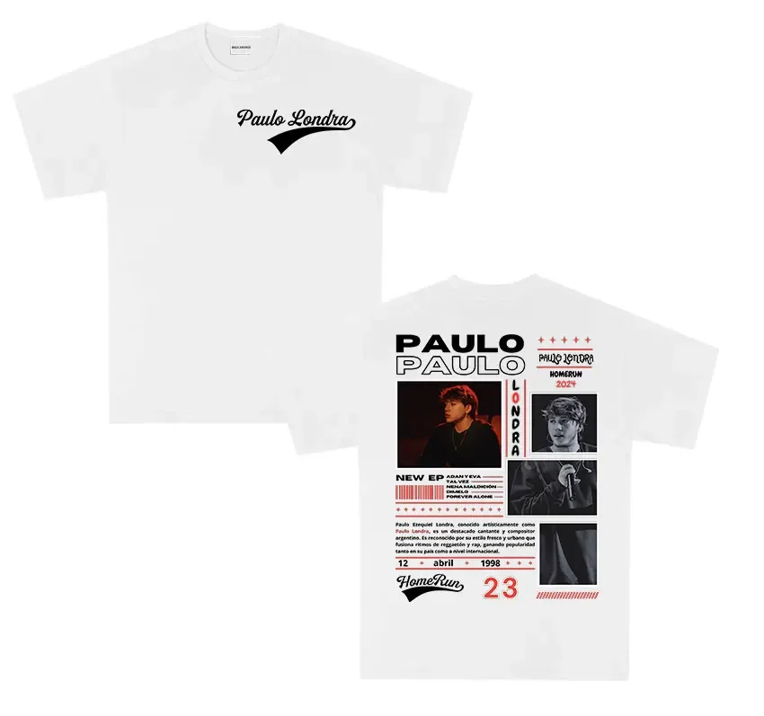 ريترو ستريت ستايل 100% قطن تي شيرت ملابس مغني الراب باولو لوندرا هومرون تي شيرت رجالي موضة الاتجاه