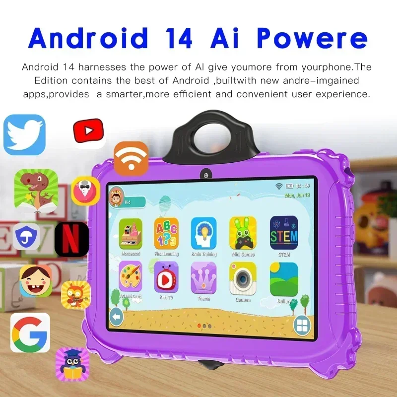 2024 Original Kids Panda Tablet 7 Inch Android 14.0 12GB 512GB Tablet 10 Core Google Play Bluetooth WIFI Tablet PC