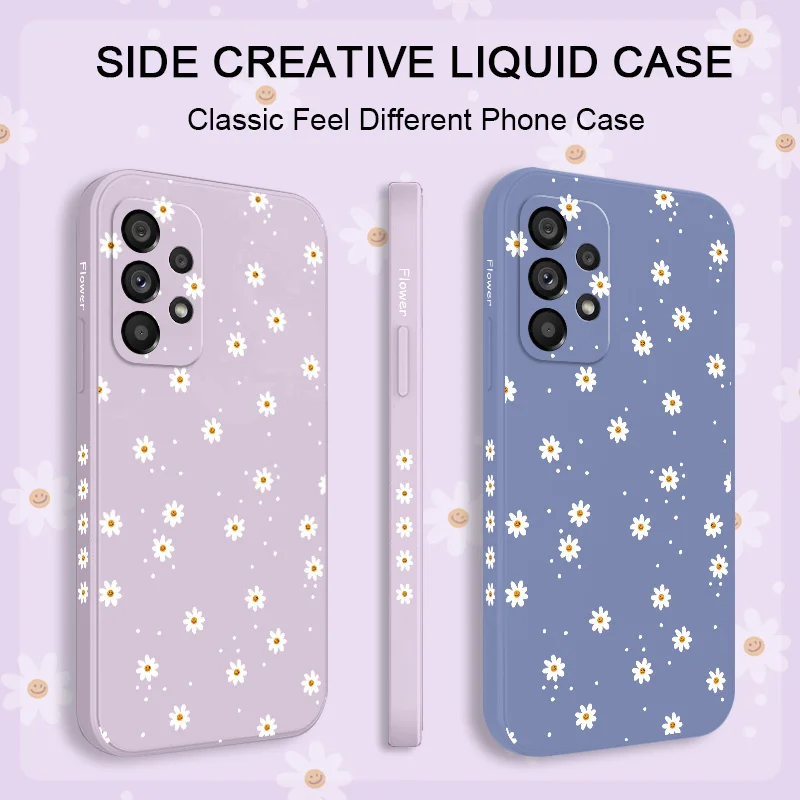 Floral Daisies Case For Samsung Galaxy A73 A53 A33 A23 A13 A72 A52 A52S A32 A22 A12 A71 A51 A31 A21S 4G 5G Cover