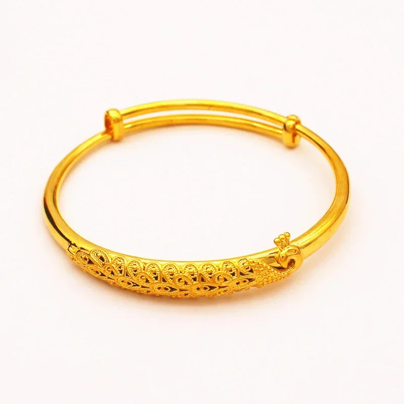 

Color Reservation New Vietnam Sand Gold Peacock Bracelet Women's Imitation Gold Bracelet Jewelry Long term Color free Jewelry