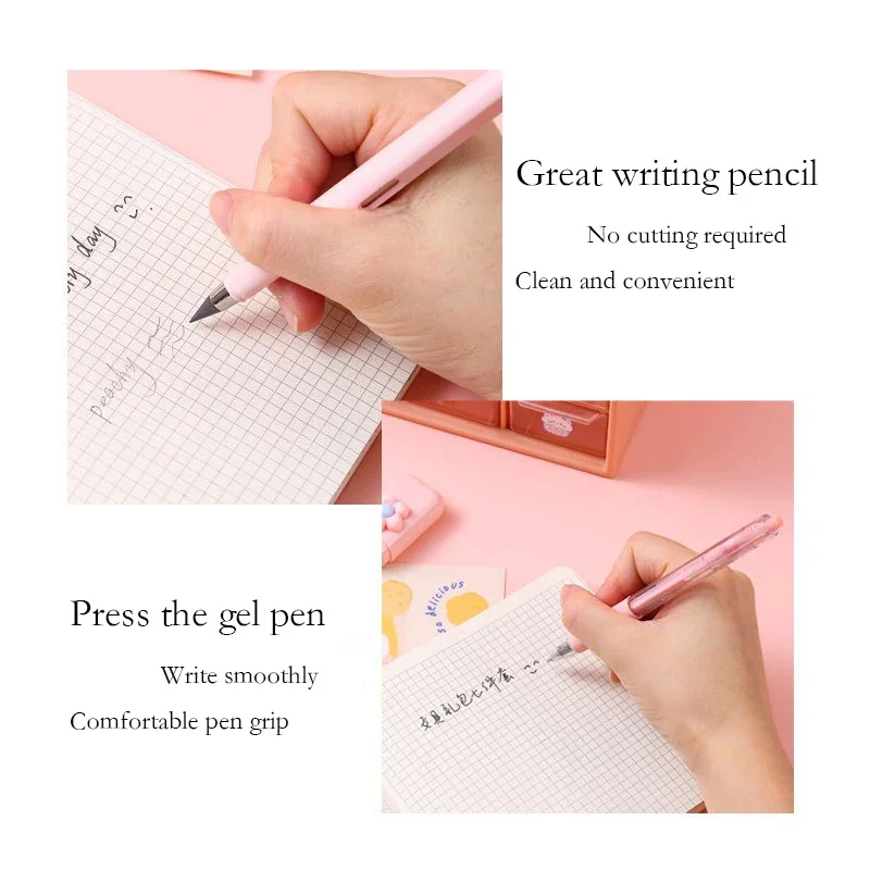 7Pcs Set Kawaii Student Stationery Sweet Cartoon Cat Paw Correction Tape Glue Tape Eraser Gel Pen Cutter Back to School Gift image 6