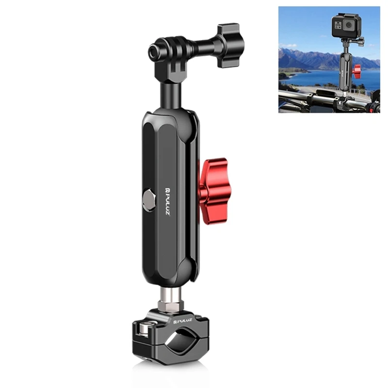 PULUZ Motorcycle Mount For Gopro12/10 Insta360 Sports Camera Riding Accessories Multifunctional Convenient Portable Bracket