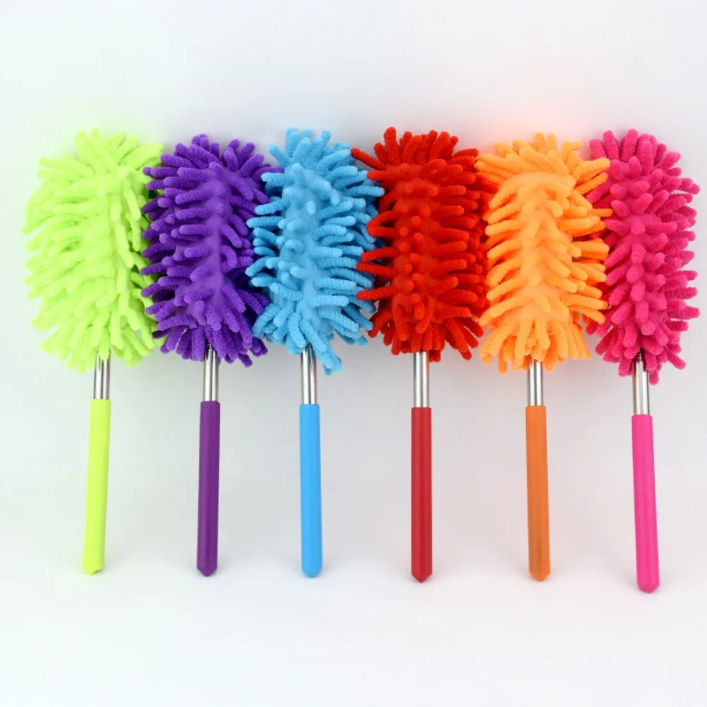1pc Extendable Handle Feather Duster Telescopic Dust Brush Cobweb Brush Catcher Mites Gap Dust Car Home Cleaning Tools