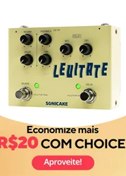 SONICAKE Levitate Dual Footswitch Stompbox Digital Delay and Reverb Guitar Effects Pedal QDS-02