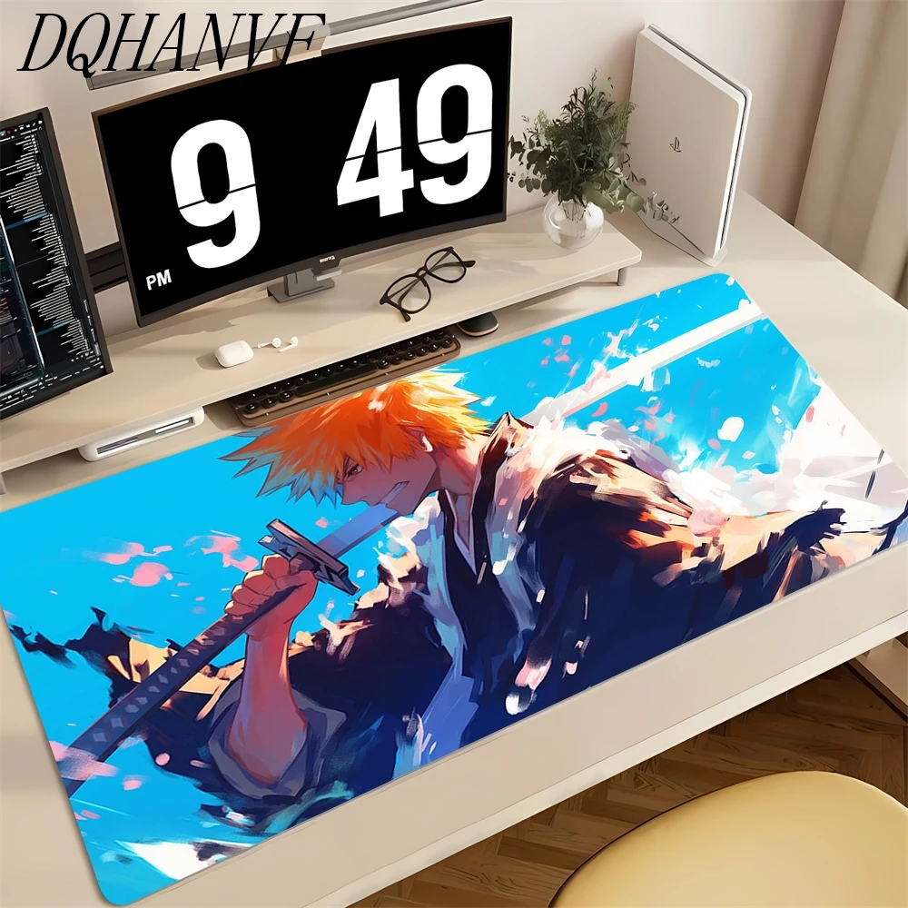 

Японский коврик для мыши в стиле аниме «Блич», большой коврик для мыши, настольный коврик, нескользящий резиновый игровой коврик для мыши, крутой коврик для ноутбука, ковер 600x300