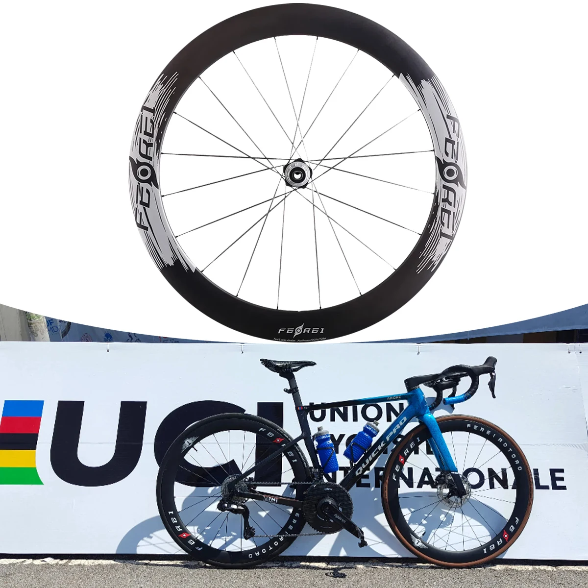 

STLF Ferei High Quality 700C Full Carbon Disc Brake Road Bicycle Wheelset 650B Vélo Wheelset 20 Holes High-Intensity Straight Sp
