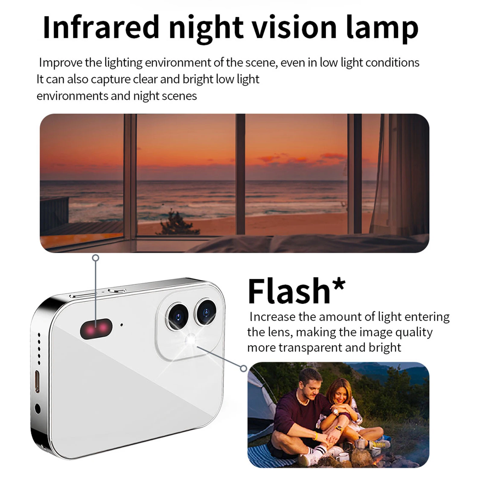 2025 4K CCD Digital Camera 64MP Digital Video Camera with 3 Lens 3 Inch Touch Screen 16X Digital Zoom Built-in Flash IR Night