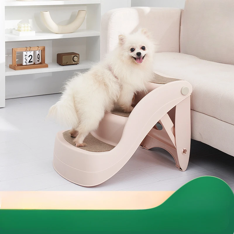 

Dog Stairs Folding Bed Sofa Ladder Small Dog Cat Plastic Non-slip Climb Steps Folding Pet Ladder