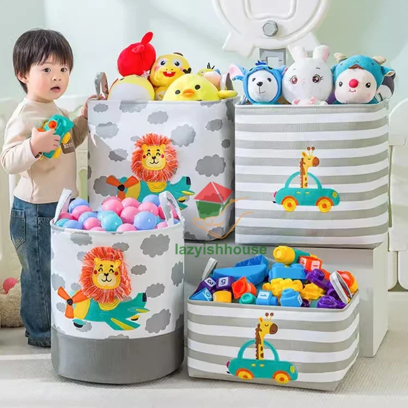 

Folding Basket Linen Fabric Wardrobe Office Bedroom Closet Toys Laundry Basket With Handle Organizer new Laundry cart Landry