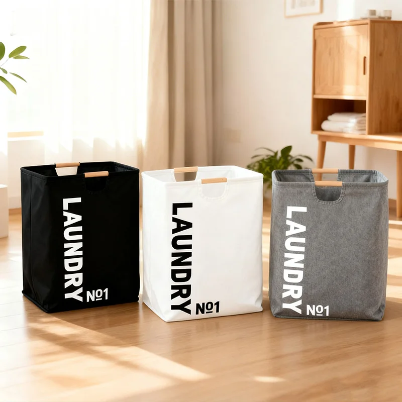 Foldable Laundry Basket Large Capacity Clothes Hamper Waterproof Storage Bin with Handles for Bathroom Dorm Home