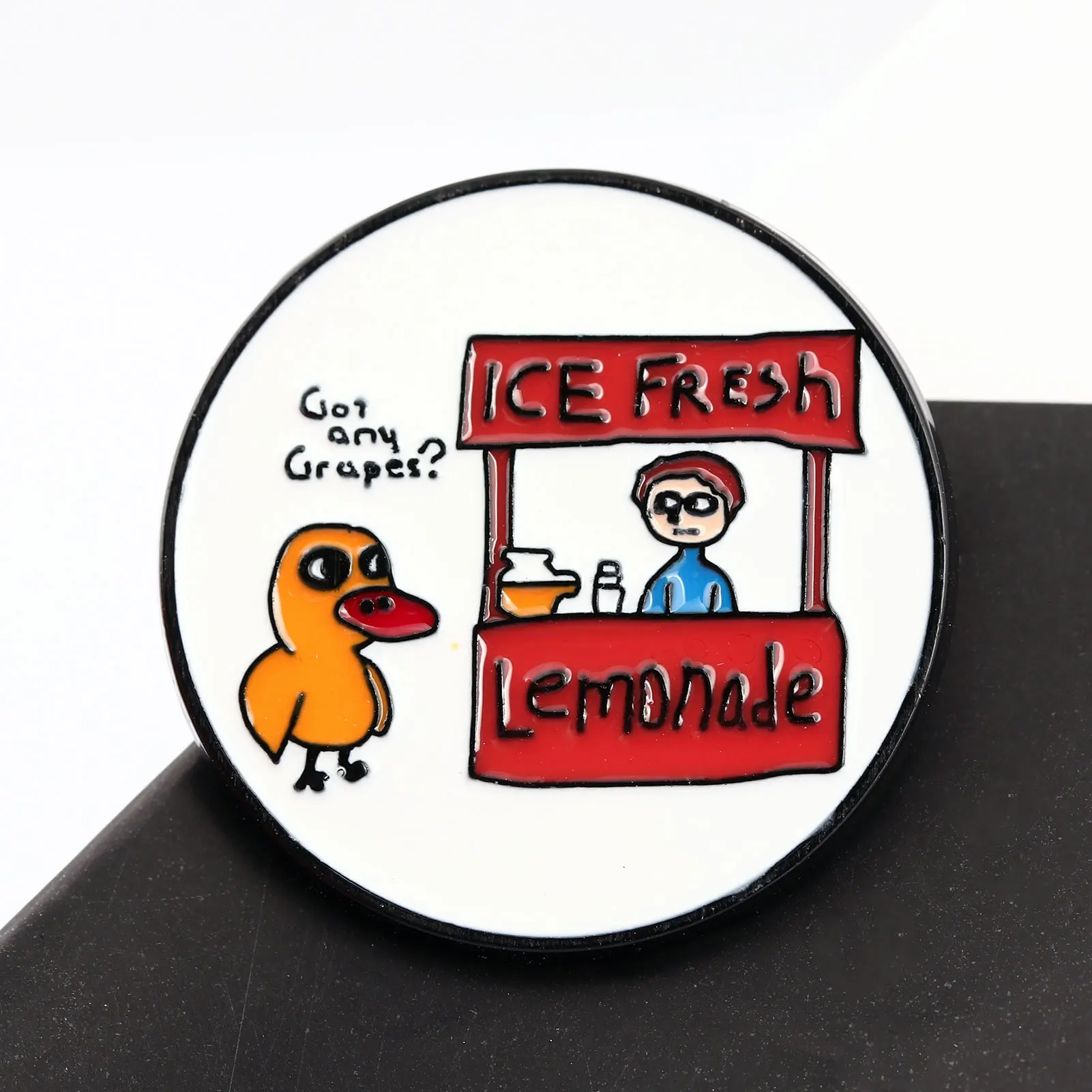 الكرتون الحيوان بطة المينا بروش حصلت على أي عنب ؟ دبوس الإبداعية مضحك شارة الرجال النساء على ظهره مجوهرات هدية الملحقات #4