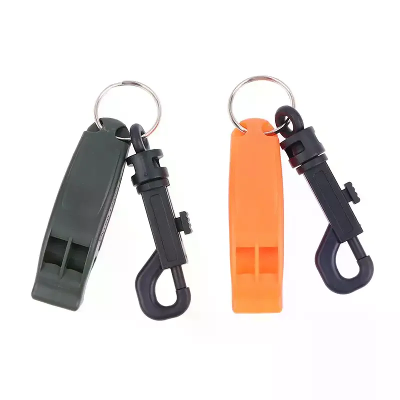 Silbato de emergencia de seguridad, silbato de supervivencia, silbato de señalización con gancho para acampar al aire libre y senderismo, 2 uds.