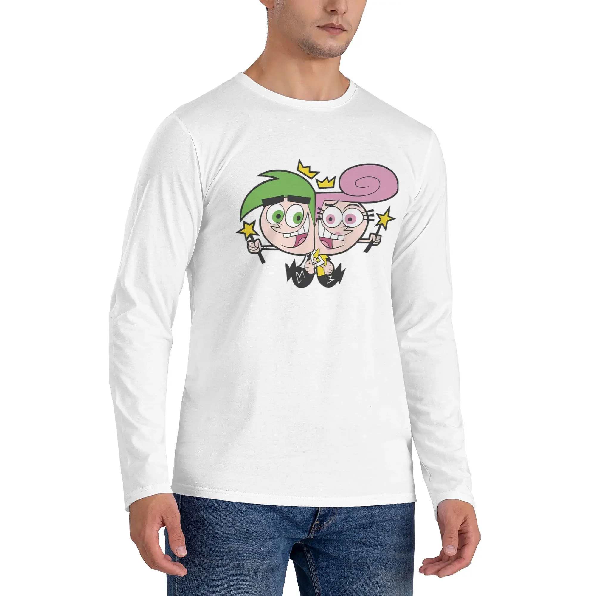 

Fairly oddparents Cosmo Men's Long Sleeved T-shirt Fashion Round Neck T shirts Spring and Autumn Men tops