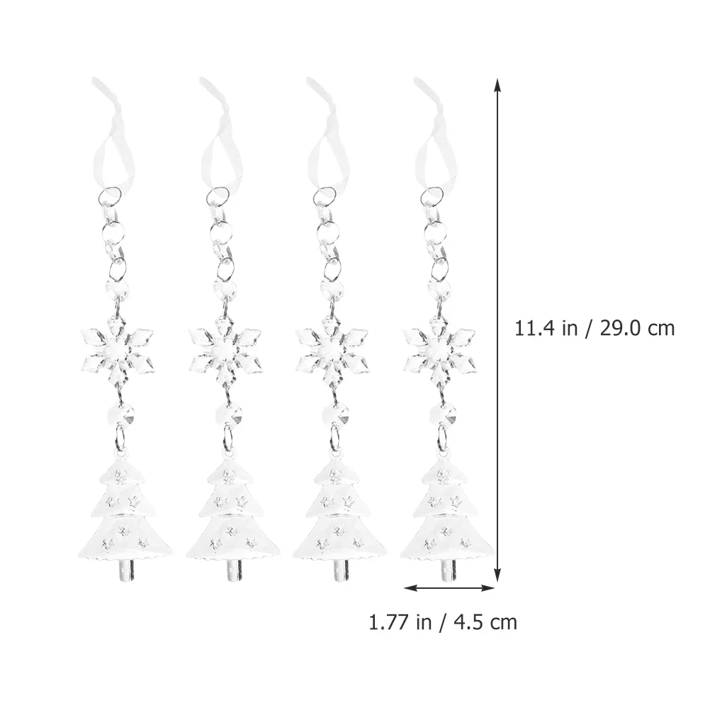 

4Pcs Snowflake Hanging Ornament Acrylic Xmas Tree Decor Christmas Party Decoration Holiday Pendant Christmas Decorations