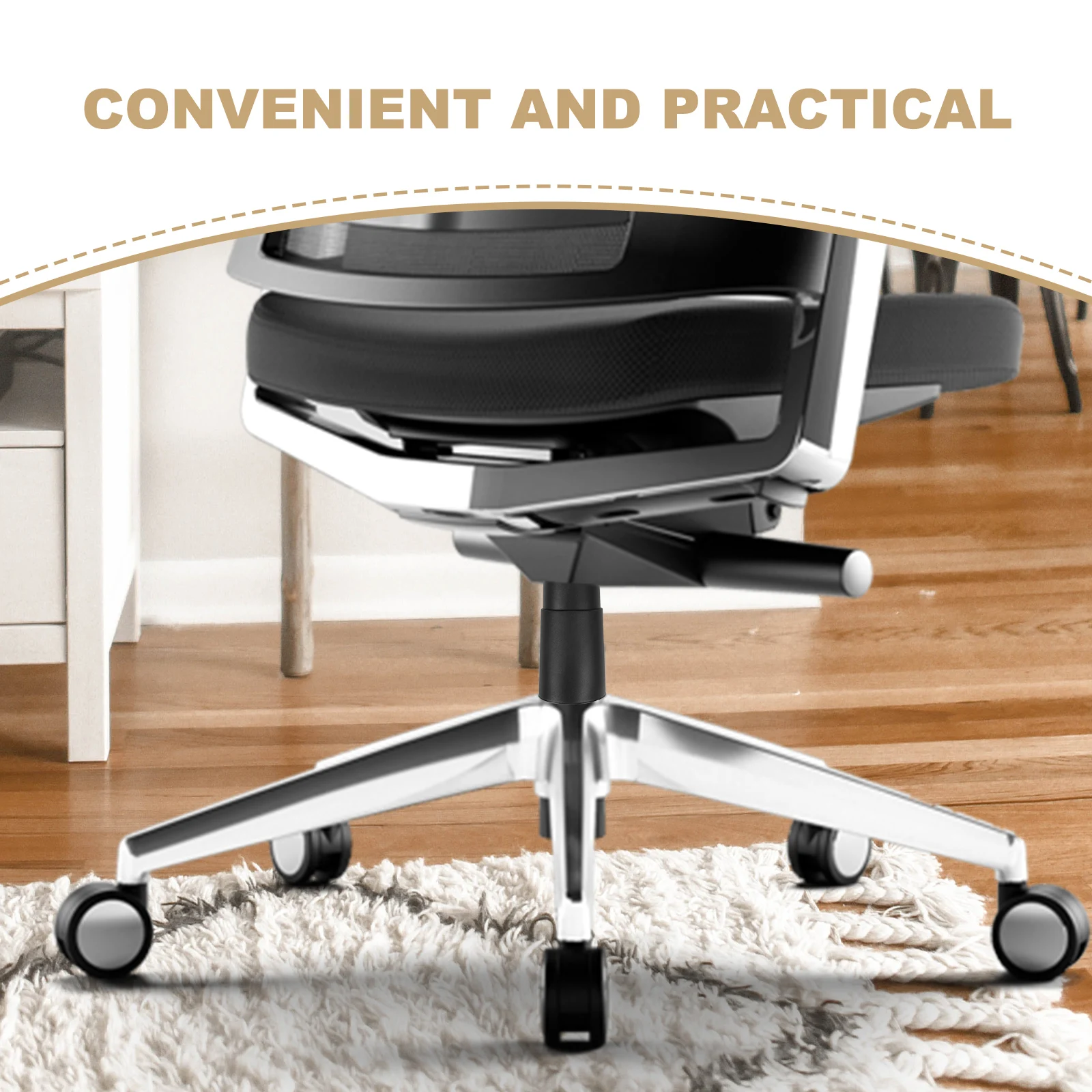

4pcs Black Anti-slip Rotating Gas Pressure Rod Dust Cover for Office Chair Cylinder Lift Replacement Parts Fits Most Chairs