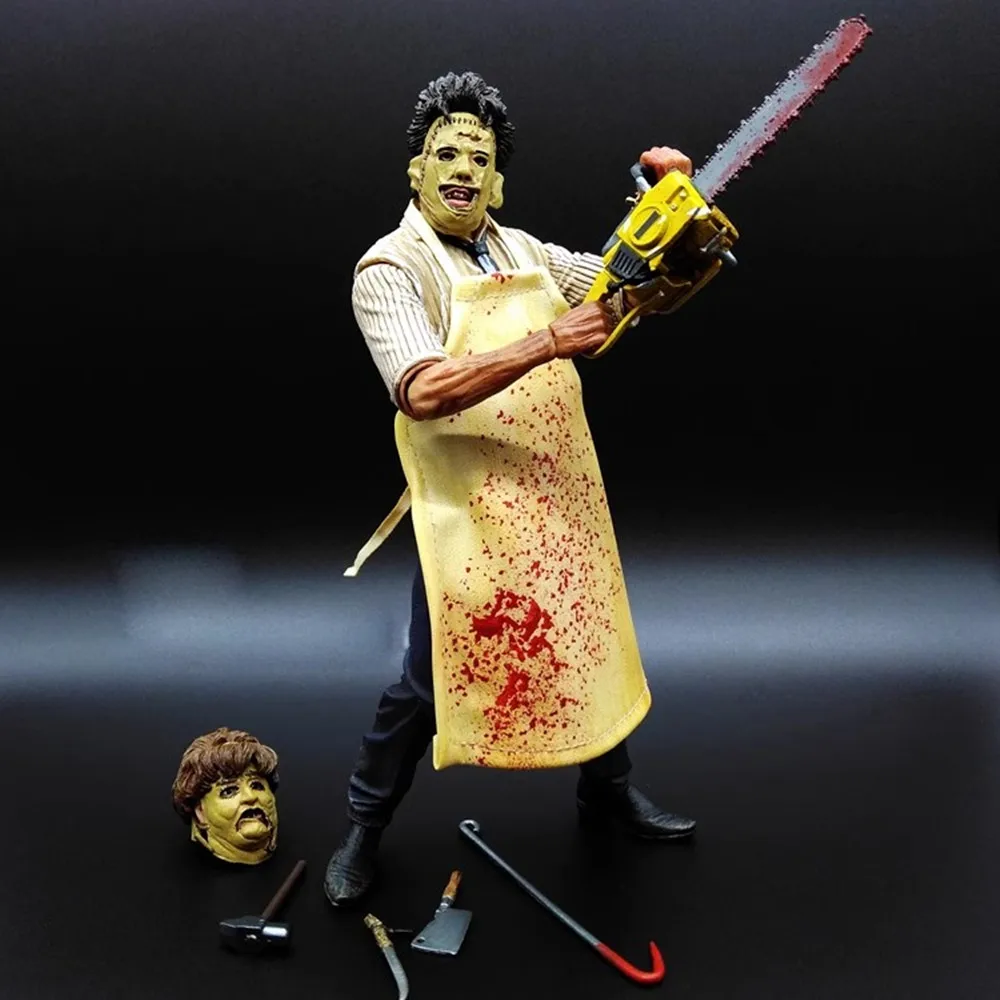 NECA-Figurine d'action Leatherface 7 avec accessoires, figurine modèle jouet