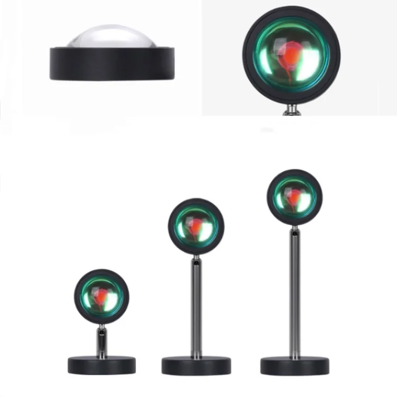 Sunset Lamp Atmosphere Light Bedside Lamp Photography Fill Light, Bedroom Lamp Sunset Projection Lamp Pole Spotlight