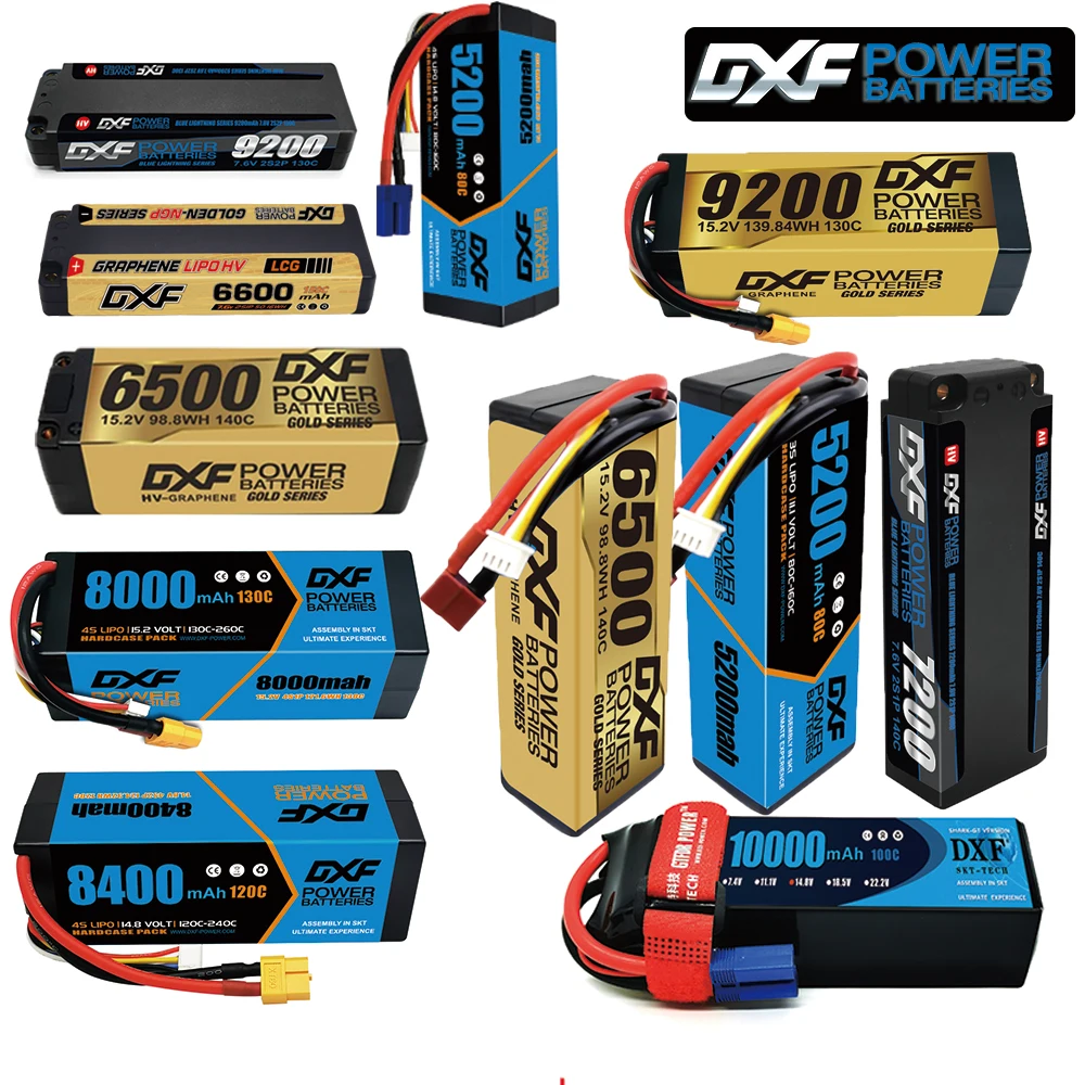 

DXF 2S 4S Lipo 7.6V 14.8V 15.2V Battery 5200mAh 6200mAh 6500mAh 6600mAh7000mAh 7200mAh 8000mAh 8400mAh 9200mAh 10000mAh for RC