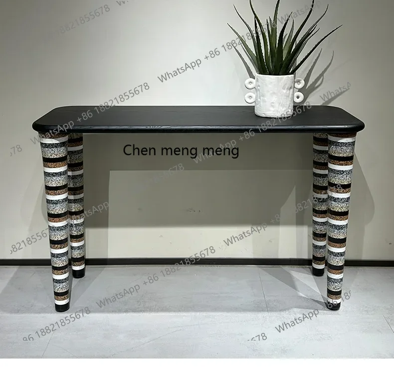 zqxItalian-French porch table marble antique designer furniture table foyer