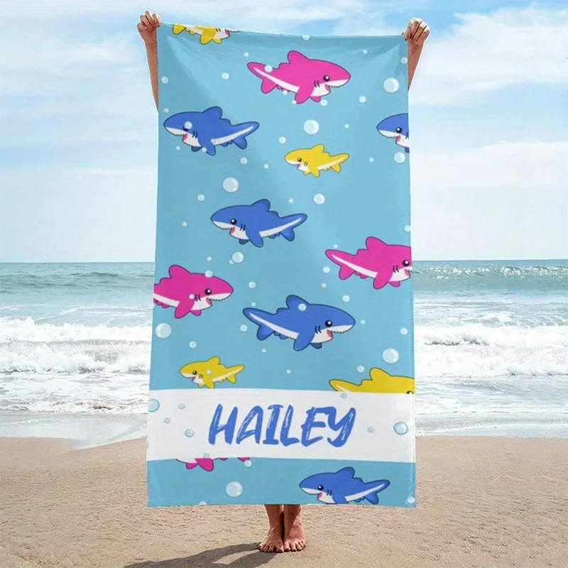 

Beach Towel Colorful Shark Beach Towel Patterned Sunscreen And Windproof Suitable For Swimming Pool Camping Travel Blanket