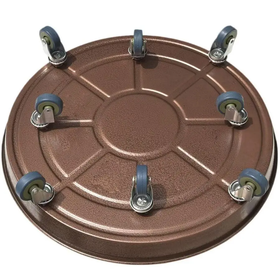 

Усиленная тележка для растений на колесах, металлическая подставка для растений с роликами грузоподъемностью 380 фунтов, круглая передвижная подставка-роллер для кашпо