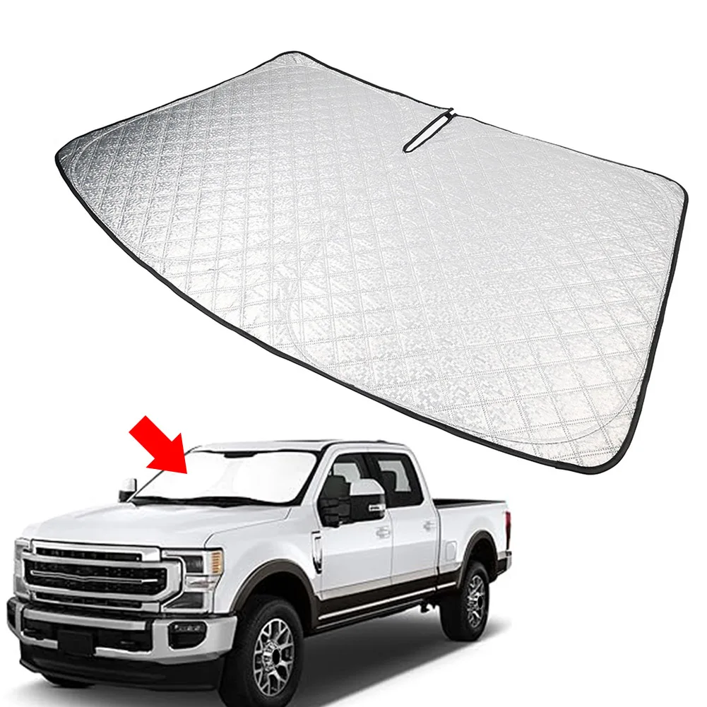 Foldable Sunshade Cover Car Windshield Sun Shade Visor Protector For Ford Super Duty F250 F350 F450 F550 2017-2022