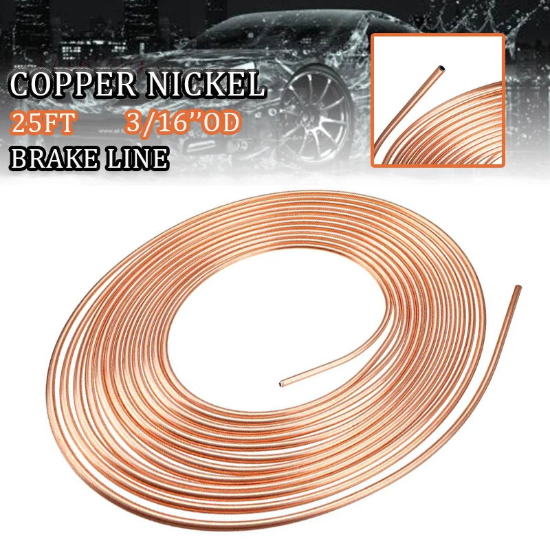 25ft 7.62m Roll Tube Coil Of 3/16 Mosquito Coil Disc Anti-Rust  Brake Pipe Hose Line Tubing Anti-rust Accessories Not Included