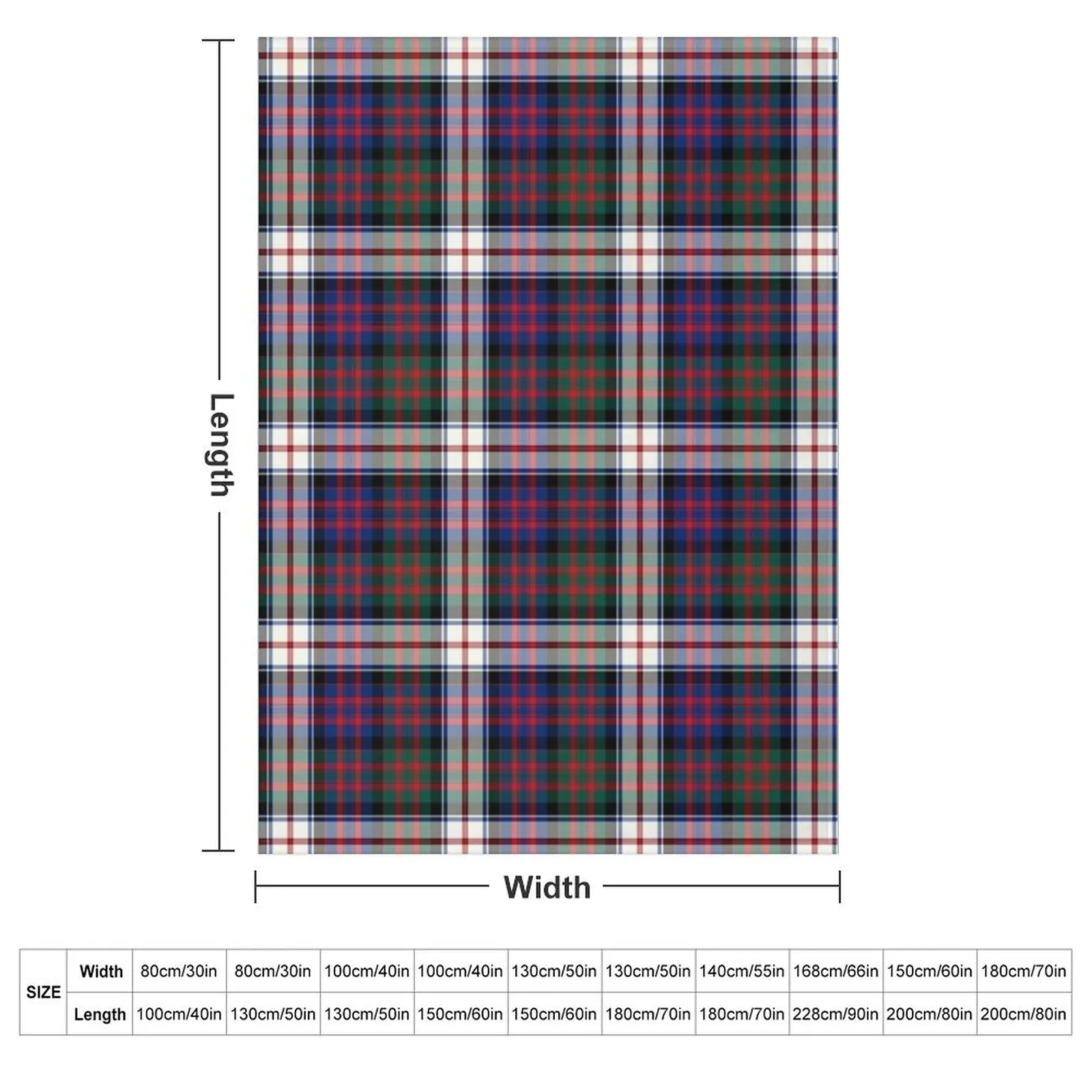 MacDonald Clan Tartan (Dress) Throw Blanket Bed Fashionable Retros Blankets