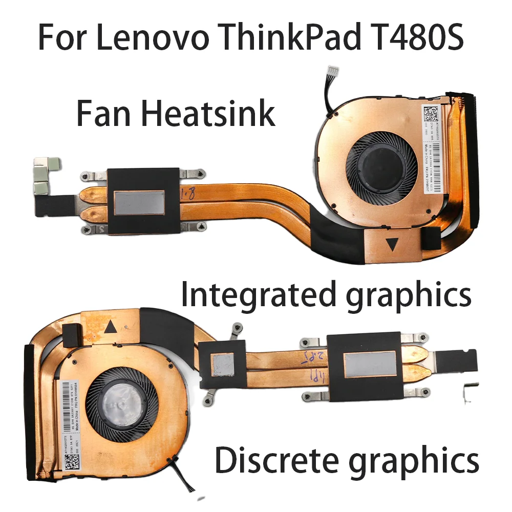 Original for Lenovo ThinkPad T480S CPU Cooling Fan Heatsink Radiator Integrated graphics/Discrete graphics FRU:01HW697 01HW694