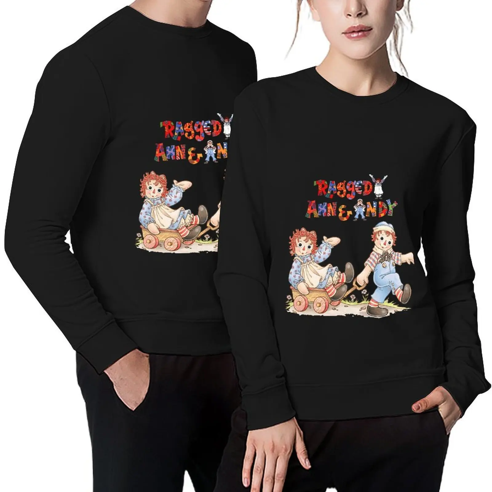 

Raggedy Ann And Raggedy Andy Pullover anime clothing graphic t shirts men blouse men's sweat-shirt set men's sweatshirt