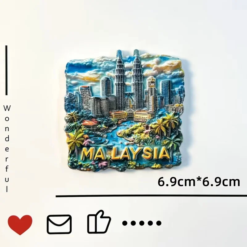 كوالالمبور، ماليزيا، أبراج مزدوجة، مجموعة ديكور، هدايا تذكارية مميزة، هدية ملصق ثلاجة مغناطيسي