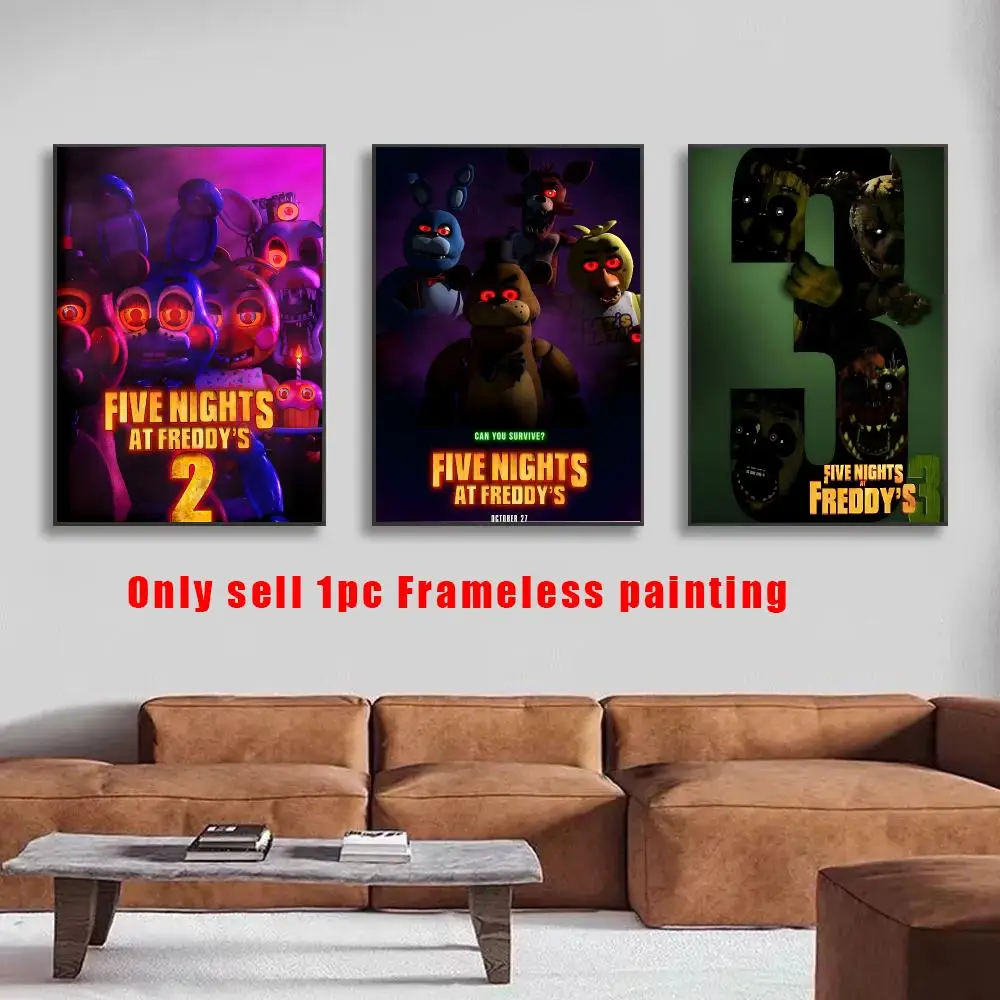 Anime F-Five Nights At Freddy's Poster HD Self-Adhesive Wall Decals For Living Room & Bedroom Home Decor Gift
