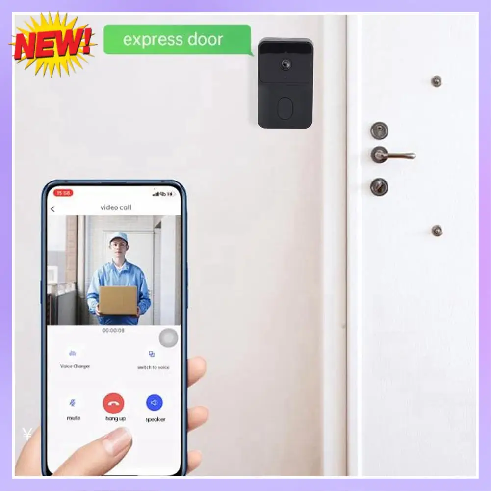 

T24C Tuya Smart Doorbell With HD Night Vision WIFI 2-Way Intercom Real-Time Viewing For Home Security System