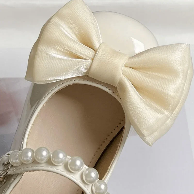 Fashion Baby Girl Princess Leather Toddler Child Teen Bow Pearl Shoes Soft Bottom Shoes Spring Autumn Summer Baby Shoes